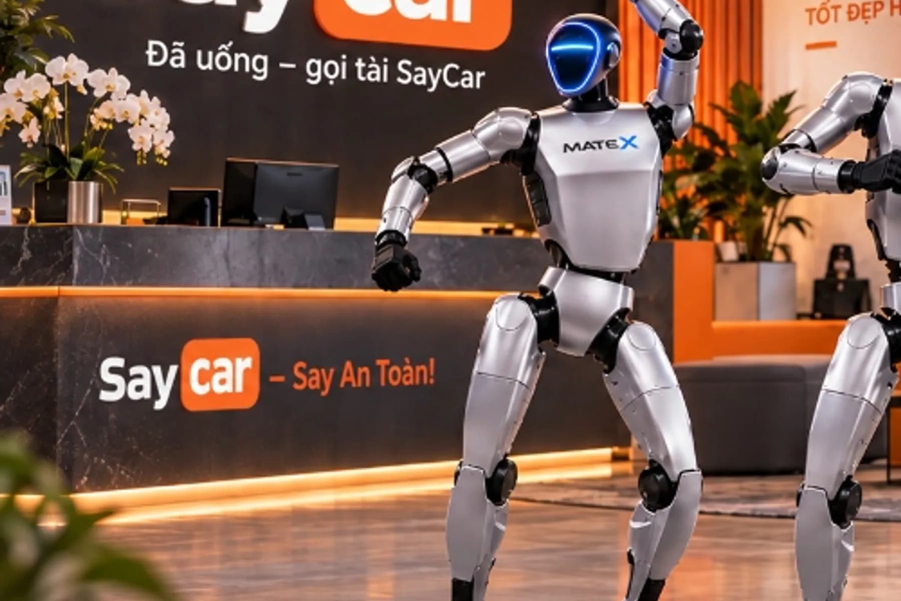 Robot MATE X tại sảnh giao dịch ngân hàng